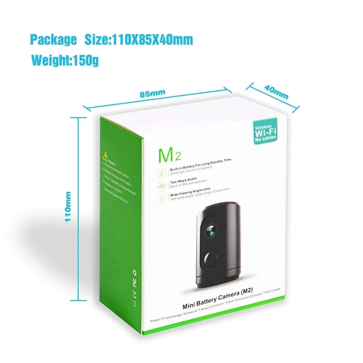 1080P Wireless Mini Security Camera with PIR Motion Detection-64GB