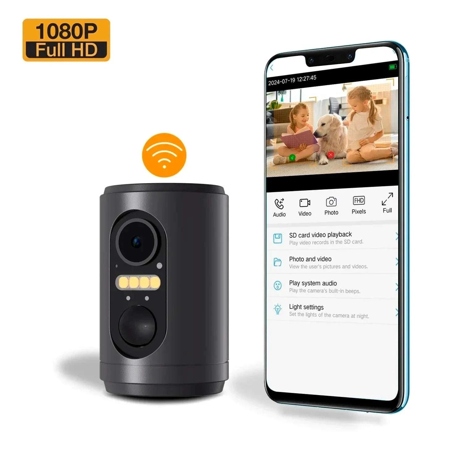 1080P Wireless Mini Security Camera with PIR Motion Detection-64GB