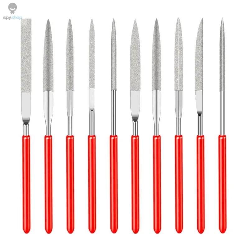 10Pcs Diamond Needle File Set 3x140mm Mini Needle File Kit For Stone Glass Metal Carving Craft Hand Tools Needle File Set 