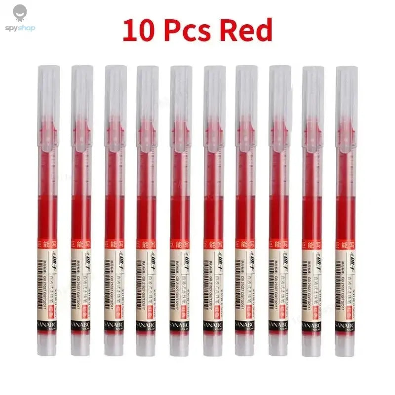 10Pcs/set High Quality Needle Type Gel Pens Straight Liquid Ballpoint Pen Kawaii Stationery School Office Supplies Writing Spy-shop.com