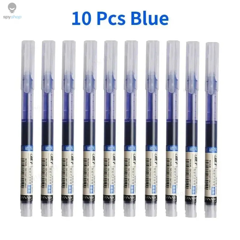 10Pcs/set High Quality Needle Type Gel Pens Straight Liquid Ballpoint Pen Kawaii Stationery School Office Supplies Writing Spy-shop.com