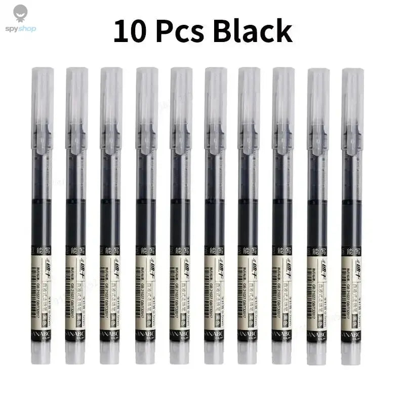 10Pcs/set High Quality Needle Type Gel Pens Straight Liquid Ballpoint Pen Kawaii Stationery School Office Supplies Writing Spy-shop.com