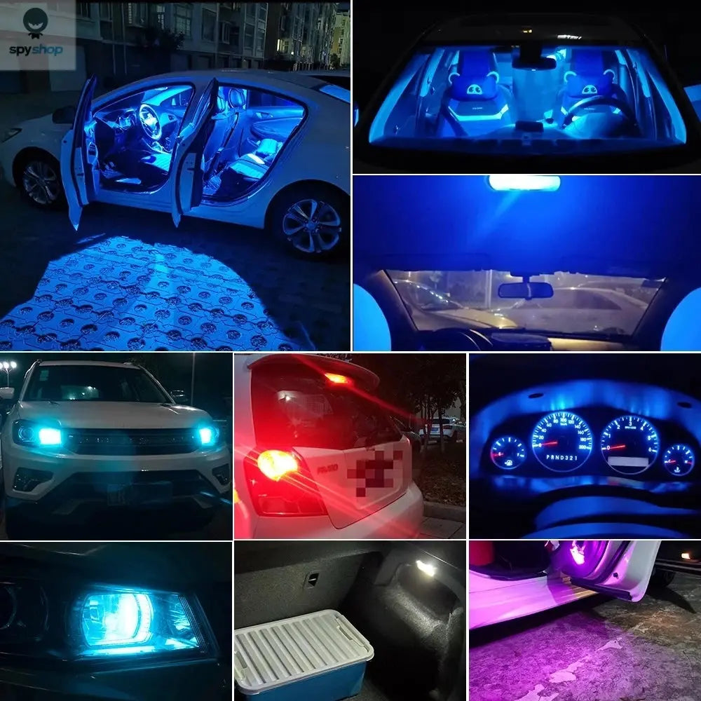 10X New W5W LED Canbus T10 Car Lights COB Glass Interior Parts Bulbs 6000K White Auto License Plate Lamp Dome Read Light 12V Spy-shop.com