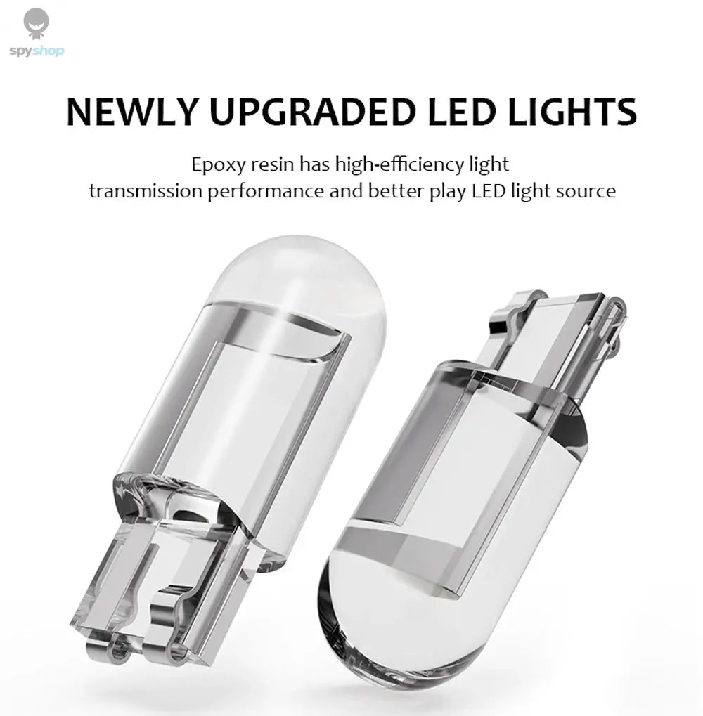 10X New W5W LED Canbus T10 Car Lights COB Glass Interior Parts Bulbs 6000K White Auto License Plate Lamp Dome Read Light 12V Spy-shop.com