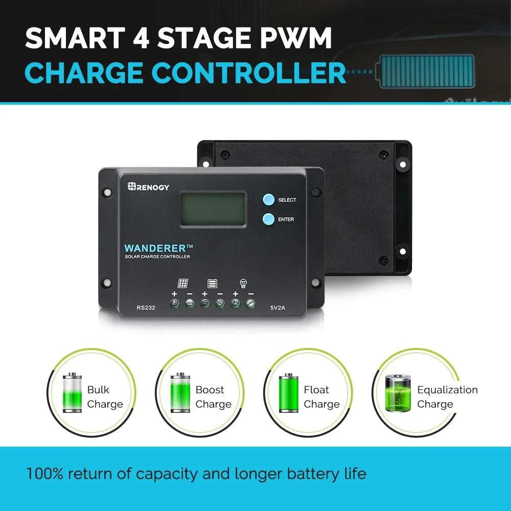 10A 12V/24V PWM Solar Charge Controller with LCD Display-United States