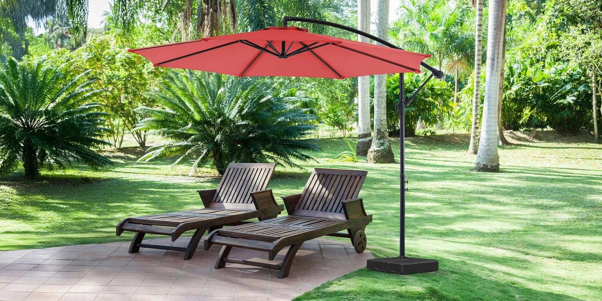 10FT Cantilever Patio Umbrella with Tilt & UV Protection-GRAY / United States