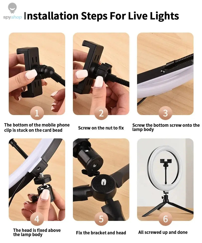 10inch 26cm Selfie Ring Light Photography Fill Lighting Led Ring Lamp for Video Recording Live Broadcast Selfie Led Lamp 