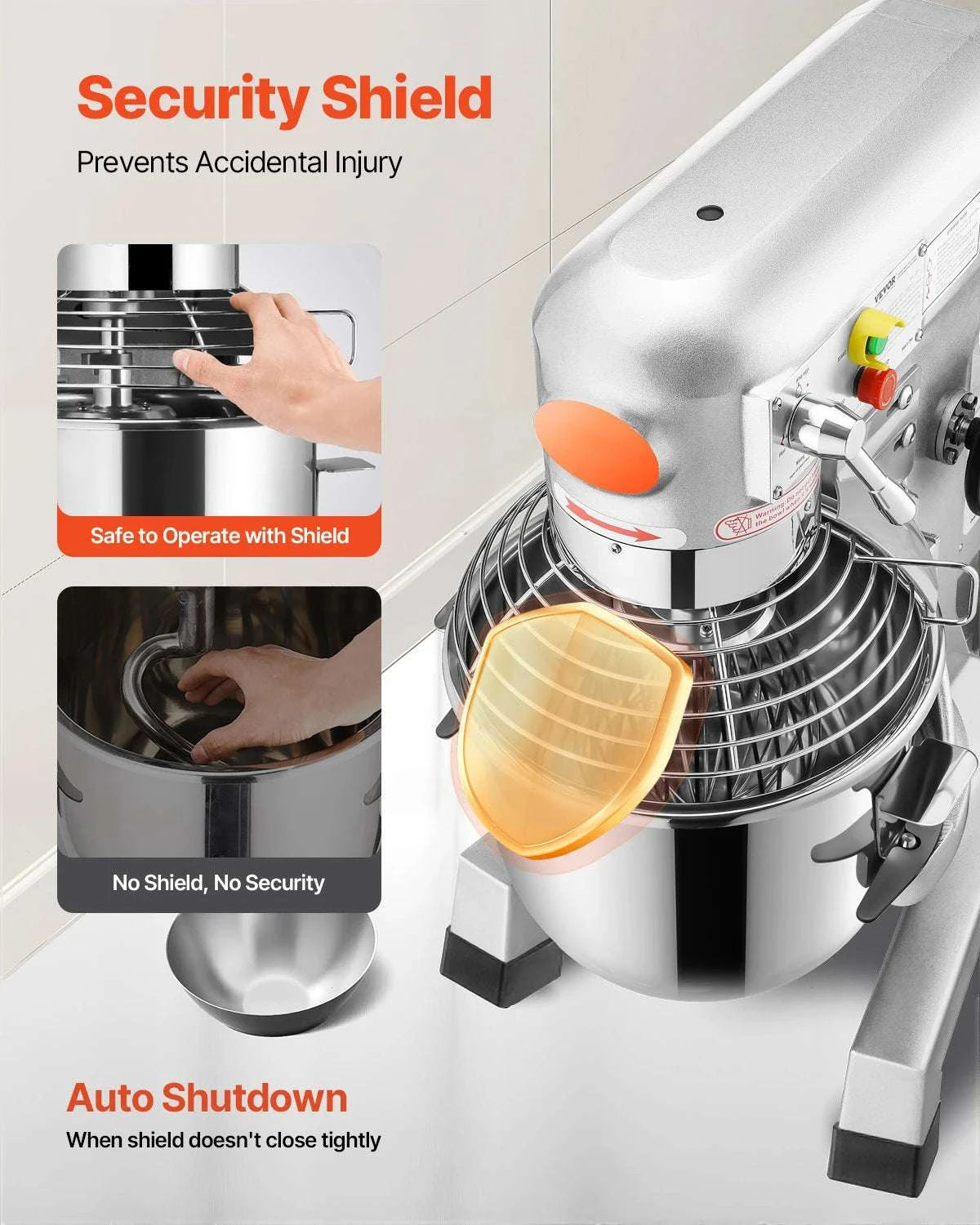 10L Commercial Food Mixer with 3 Speeds & Stainless Steel Bowl-10L / United States