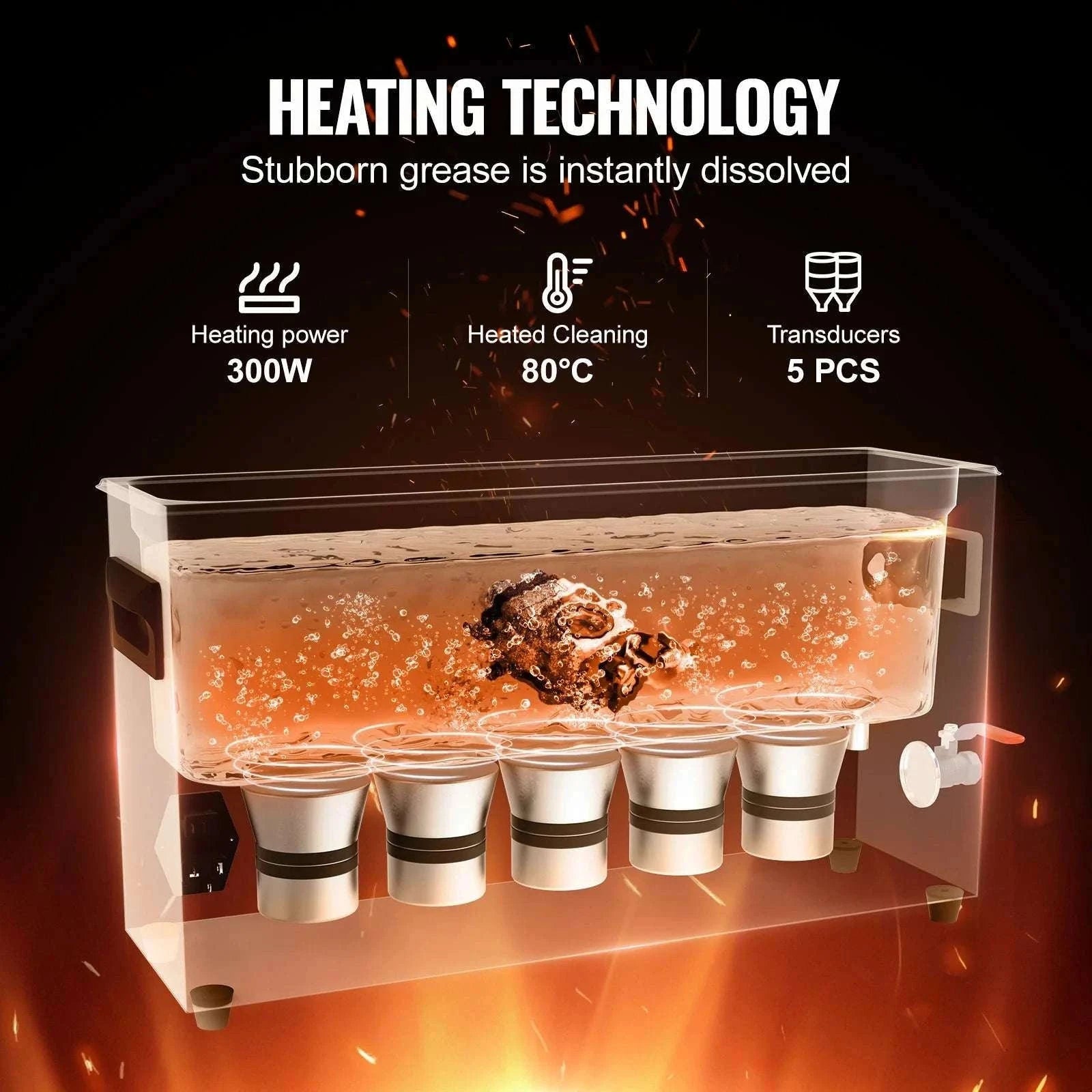 10L Ultrasonic Cleaner 40kHz 300W with Heater & Timer-10L / Poland