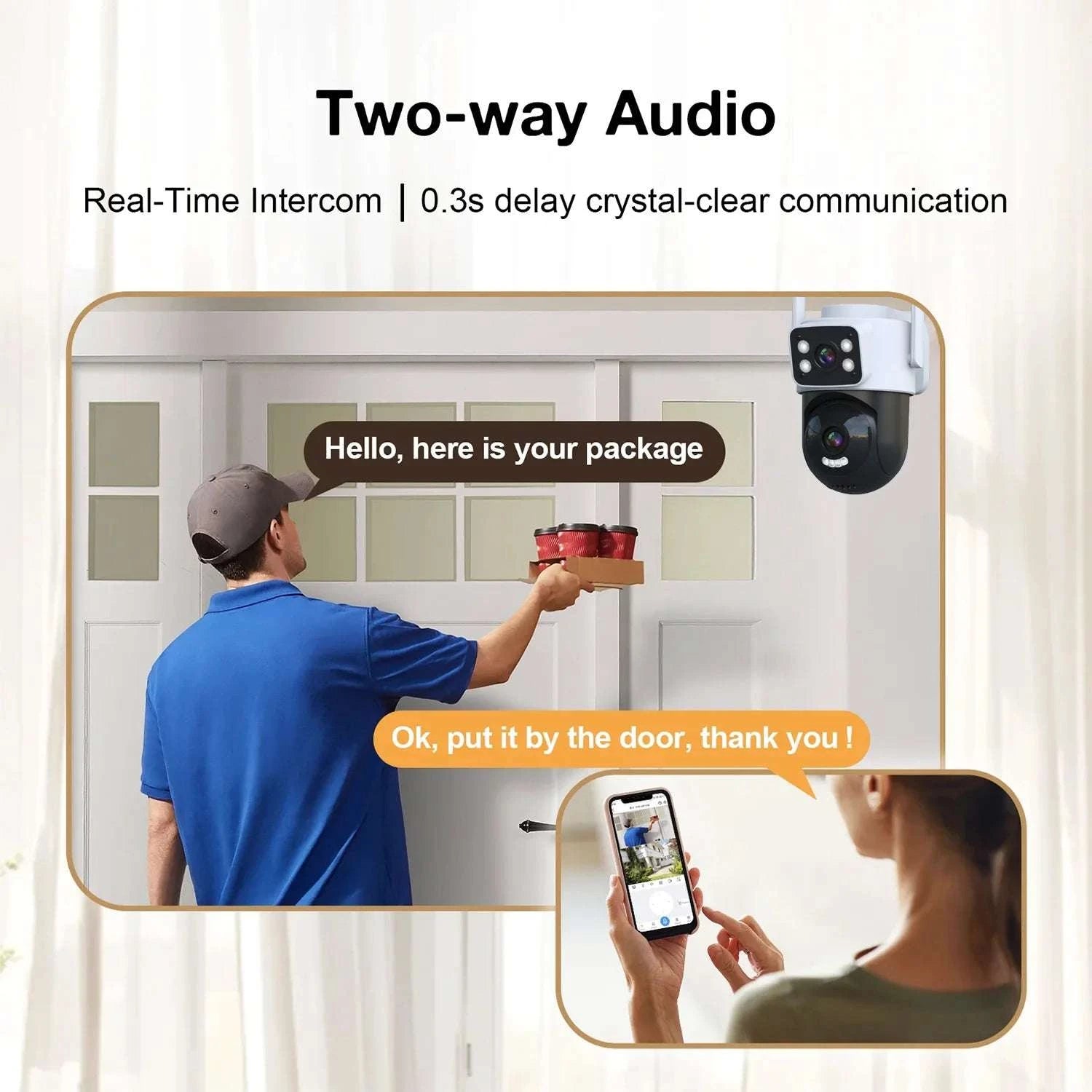 10MP Dual Lens PTZ Security Camera with Auto Tracking & Night Vision-8MP NO SD Card / EU Plug