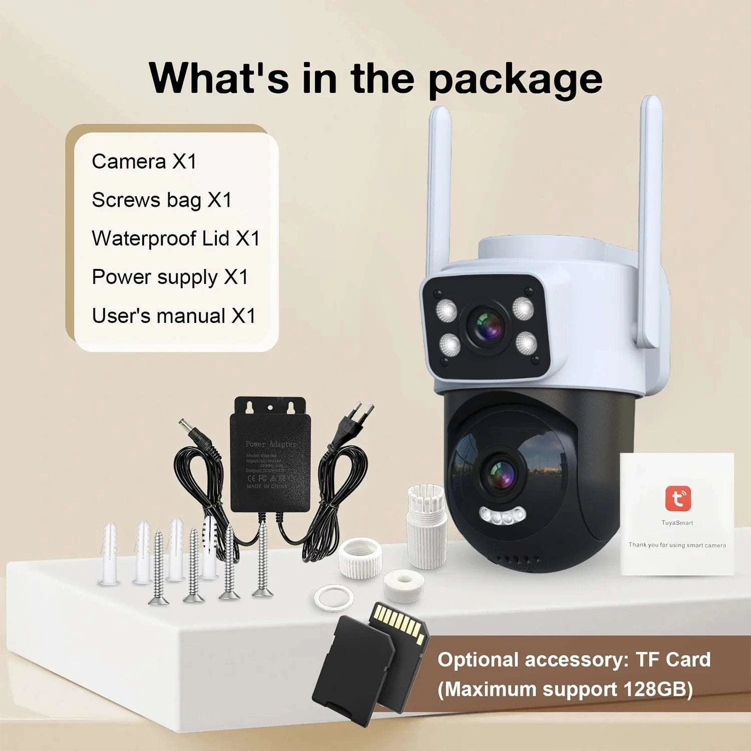 10MP Dual Lens PTZ Security Camera with Auto Tracking & Night Vision-8MP NO SD Card / EU Plug