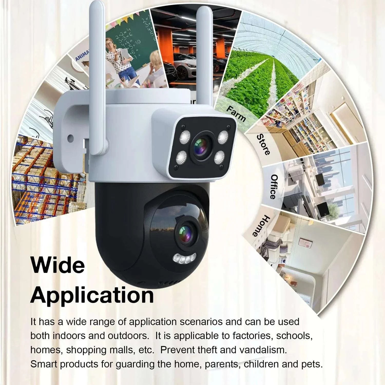 10MP Dual Lens PTZ Security Camera with Auto Tracking & Night Vision-8MP NO SD Card / EU Plug