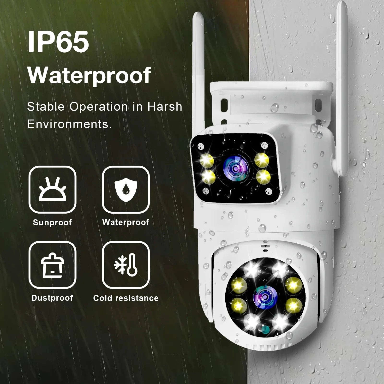 10MP Dual Lens WiFi PTZ Outdoor Security Camera with Auto Tracking-8MP Add 128G Card / AU Plug