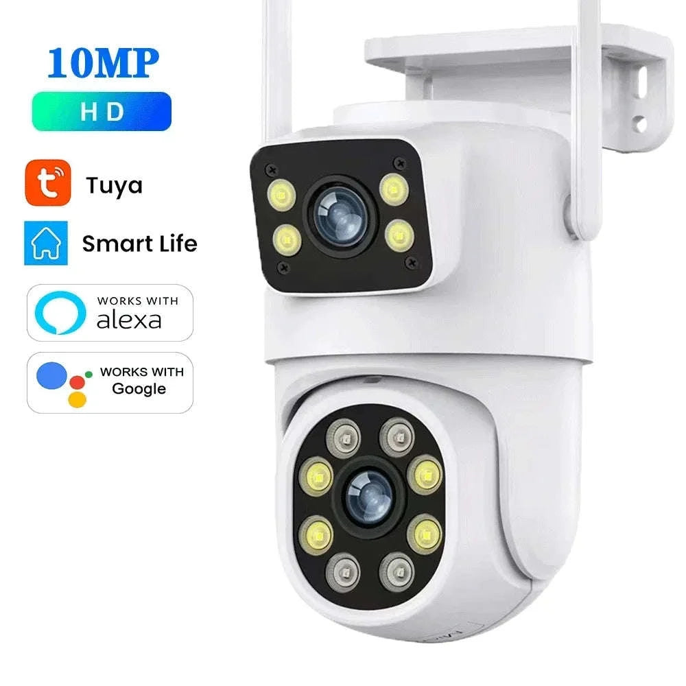 10MP Dual Lens WiFi PTZ Outdoor Security Camera with Auto Tracking-8MP Add 128G Card / AU Plug
