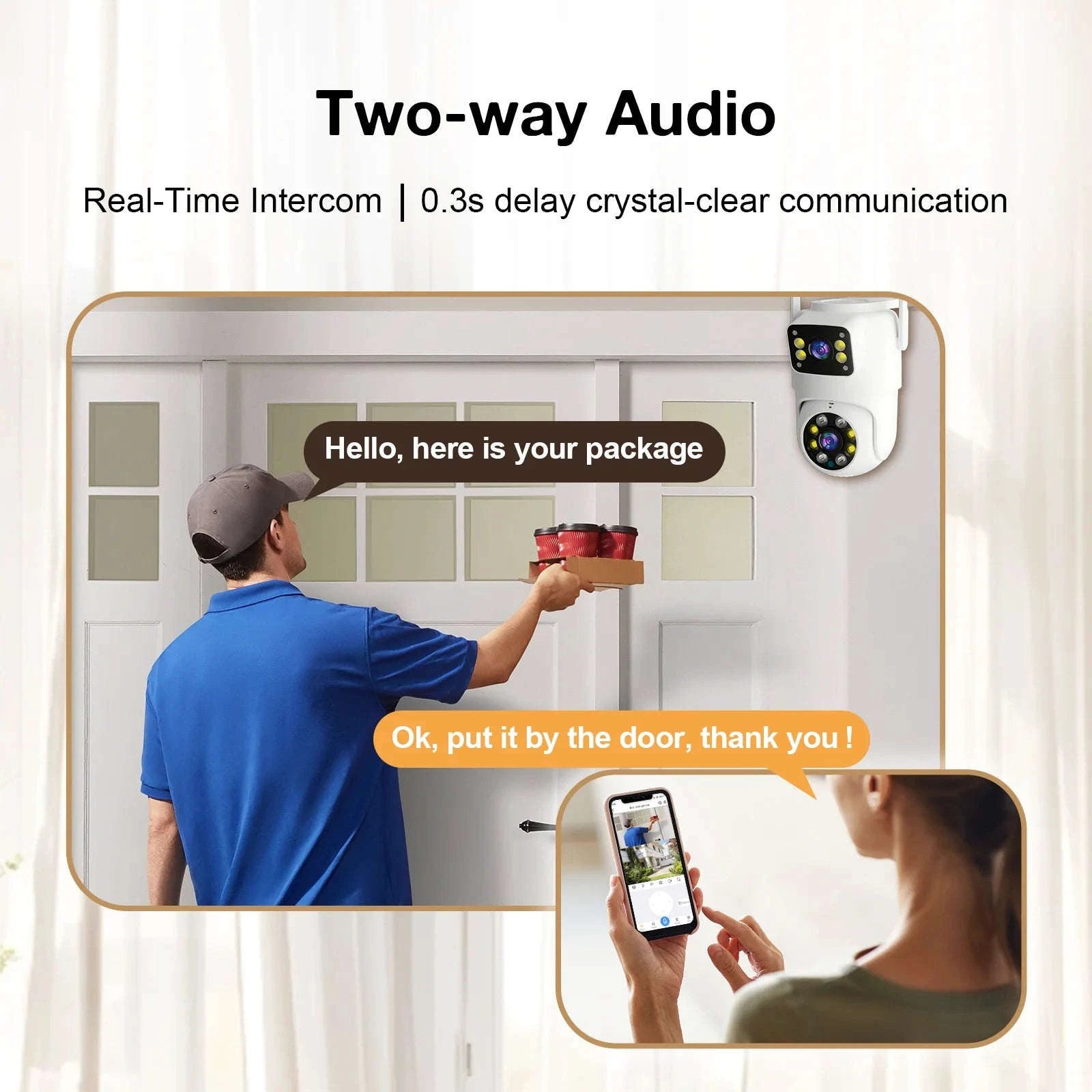 10MP Dual Lens WiFi PTZ Outdoor Security Camera with Auto Tracking-8MP Add 128G Card / AU Plug