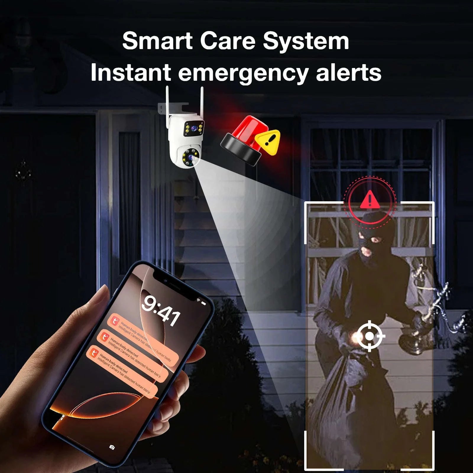 10MP Dual Lens WiFi PTZ Outdoor Security Camera with Auto Tracking-8MP Add 128G Card / AU Plug