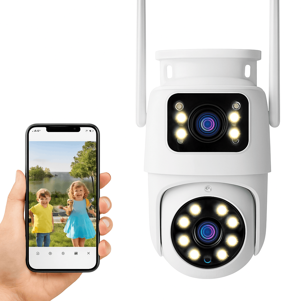10MP Dual Lens WiFi PTZ Outdoor Security Camera with Auto Tracking-8MP Add 128G Card / AU Plug
