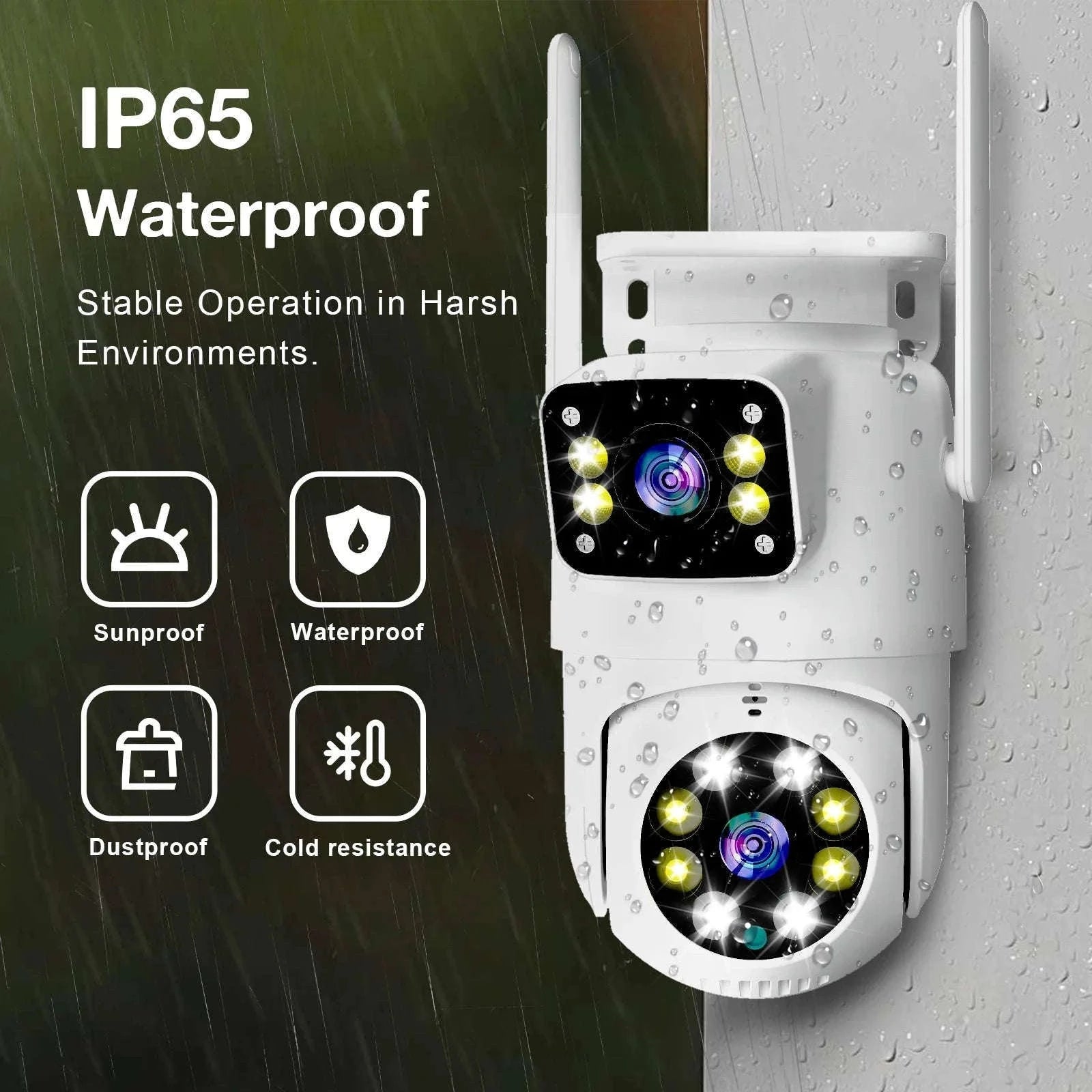 10MP Dual Lens WiFi PTZ Outdoor Security Camera with Auto Tracking-8MP Add 128G Card / AU Plug