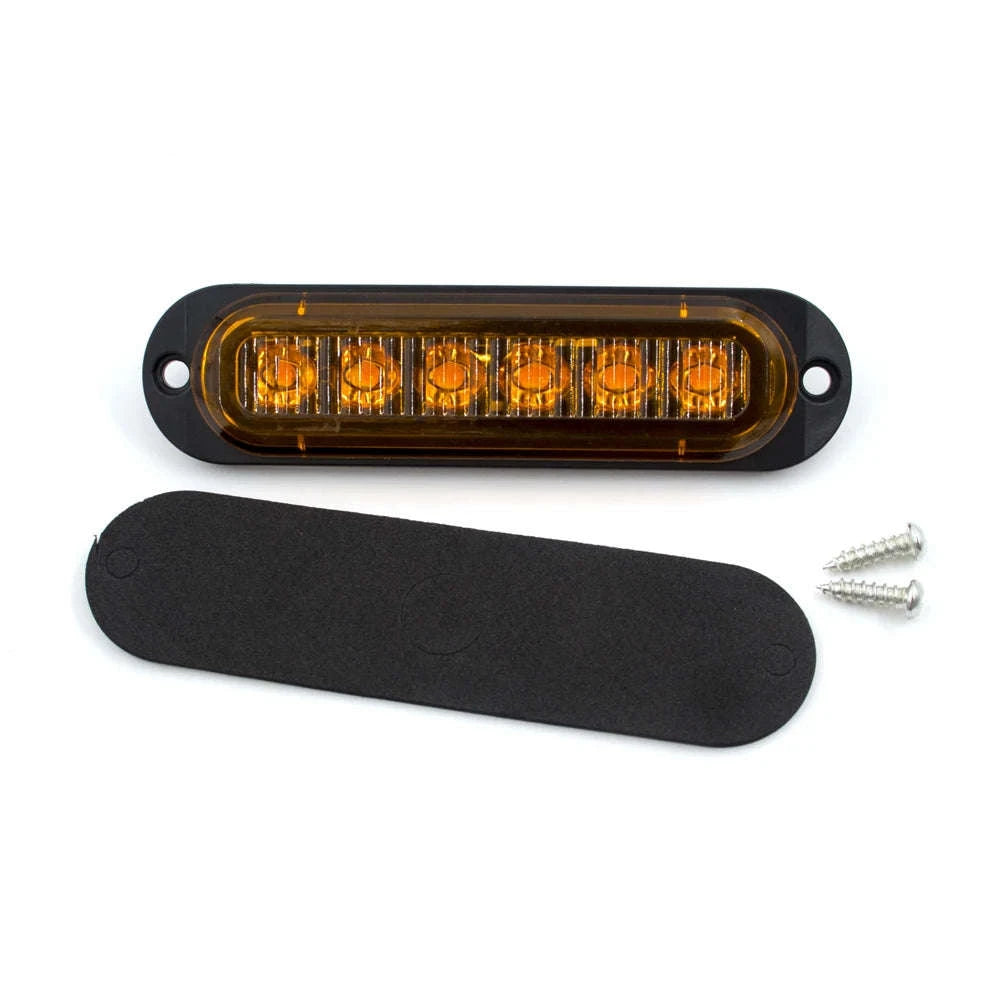 10PCS 12V/24V 6 LED Side Marker Lights Red Amber White-10x Amber / Russian Federation