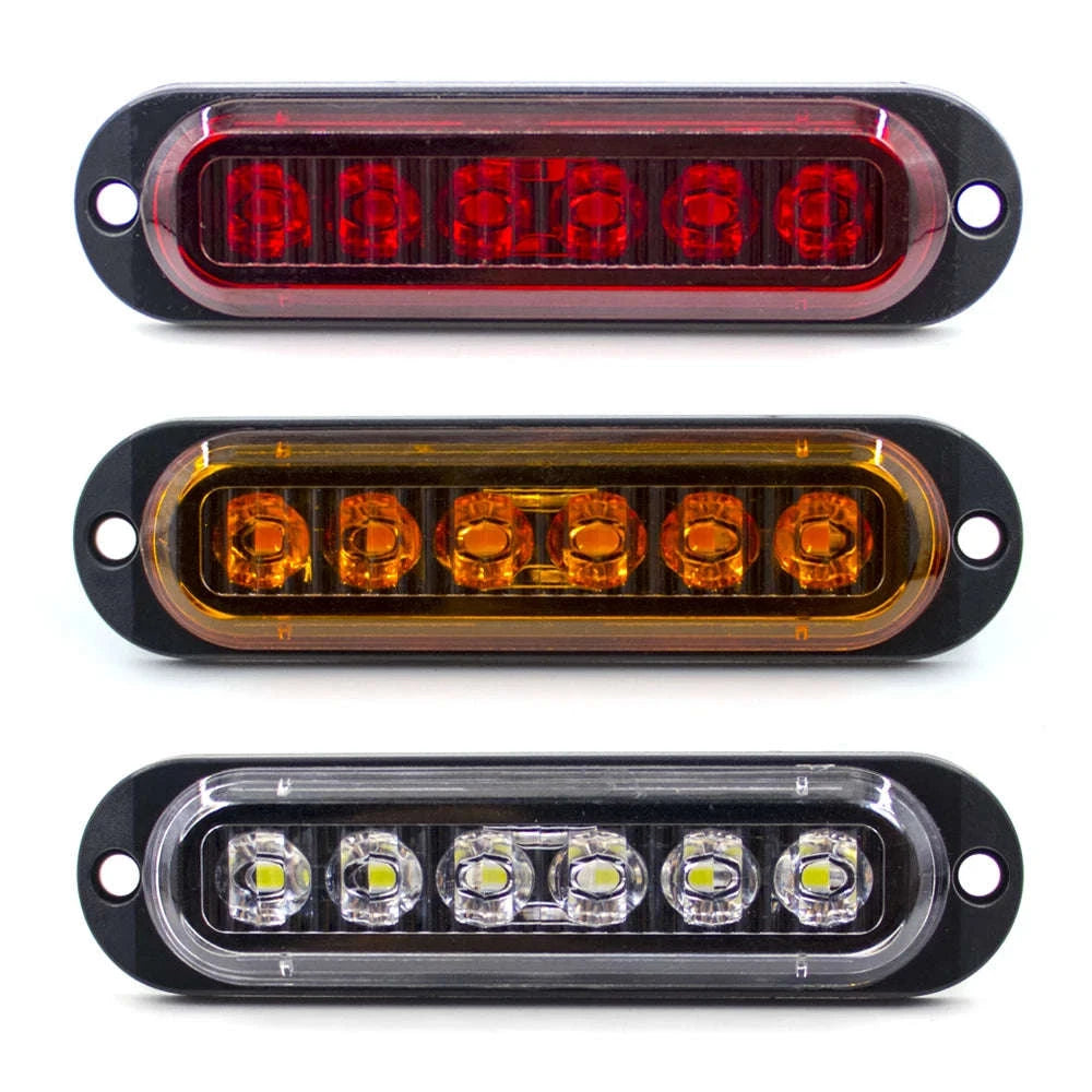 10PCS 12V/24V 6 LED Side Marker Lights Red Amber White-10x Amber / Russian Federation
