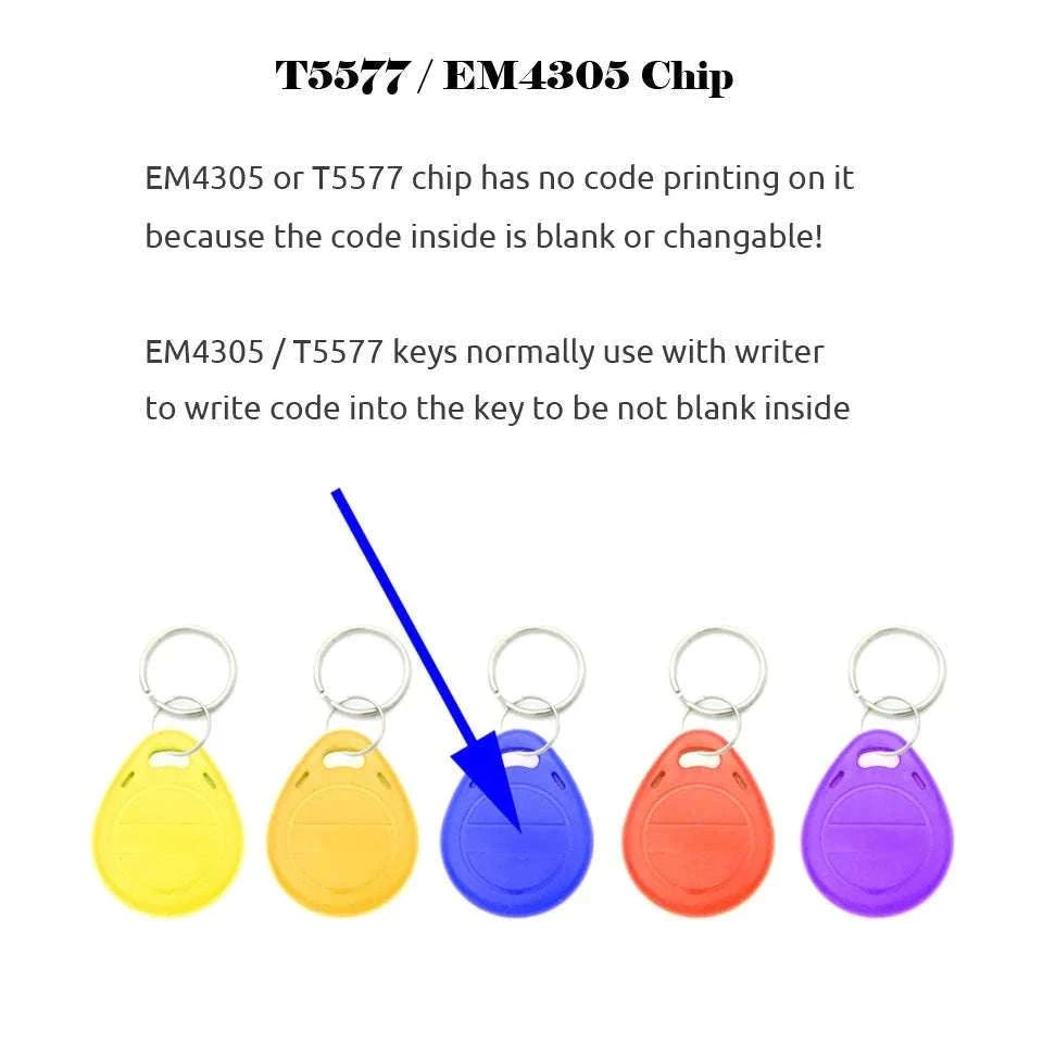 10pcs T5577 Rewritable RFID Keyfobs-