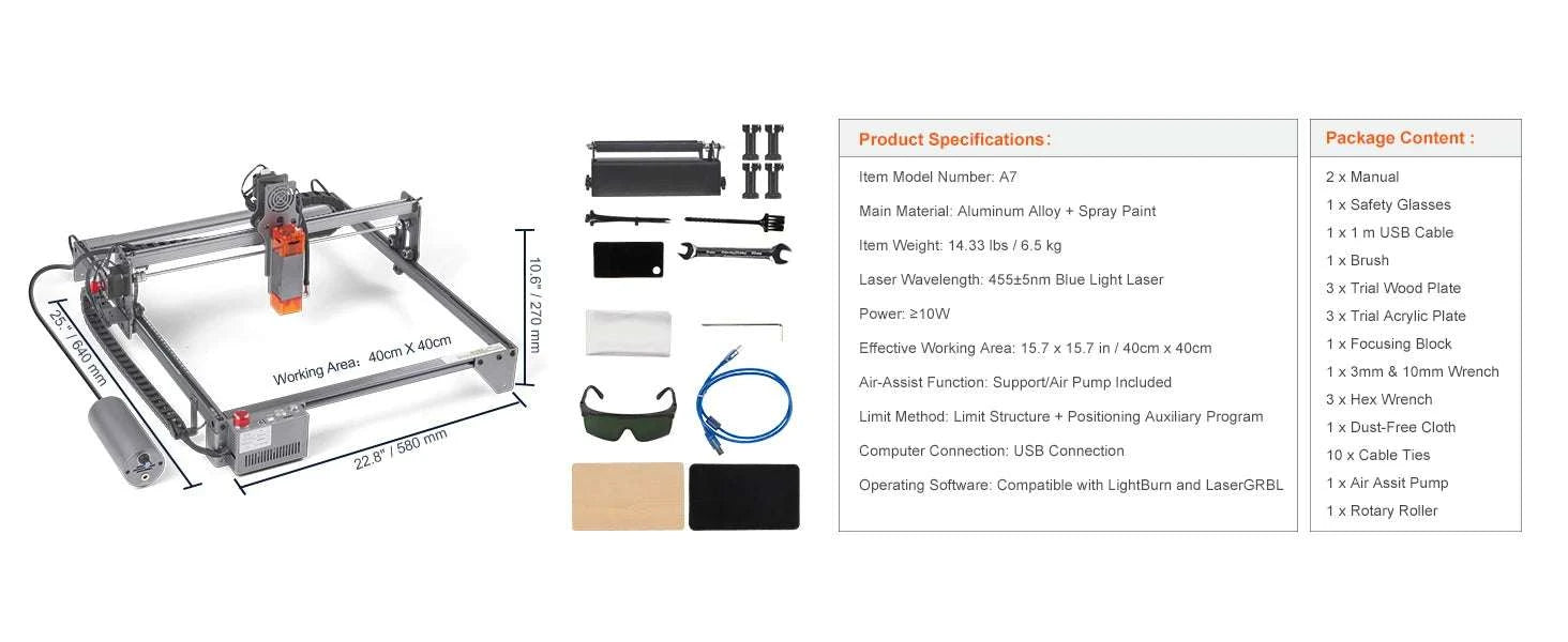 10W Laser Engraver Machine 400x400mm Fast Precision Cutter-10W / CZECH REPUBLIC