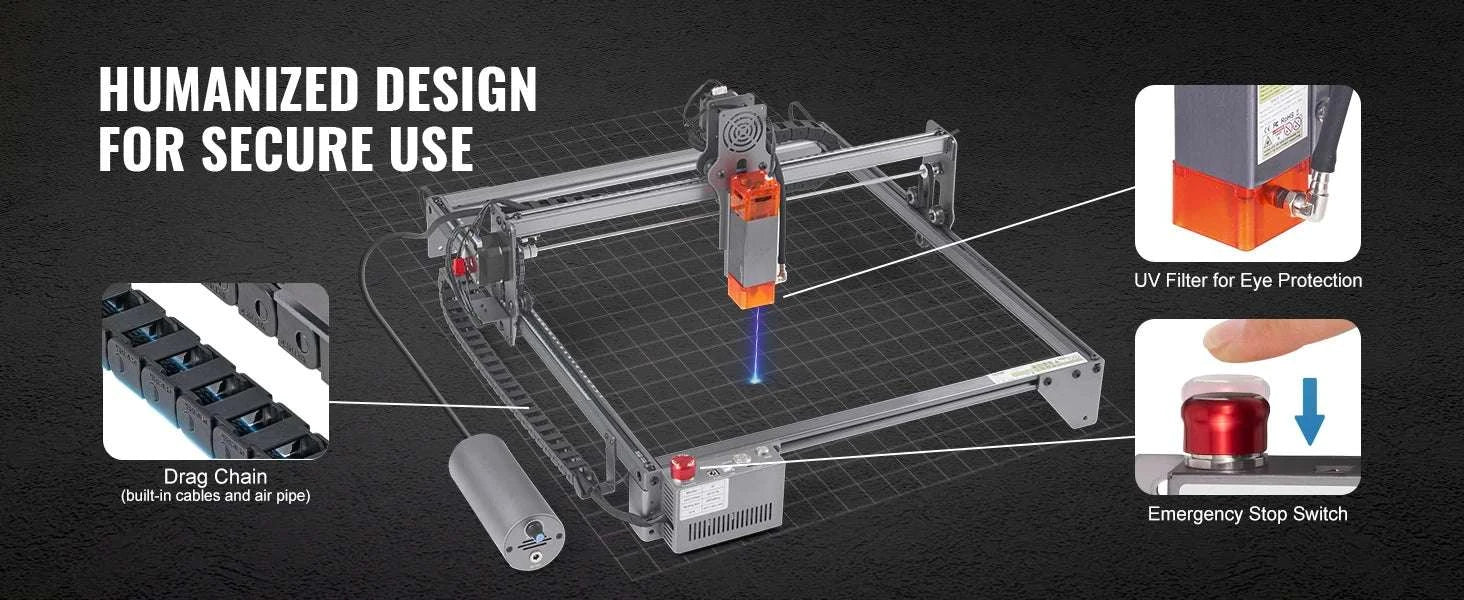 10W Laser Engraver Machine 400x400mm Fast Precision Cutter-10W / CZECH REPUBLIC