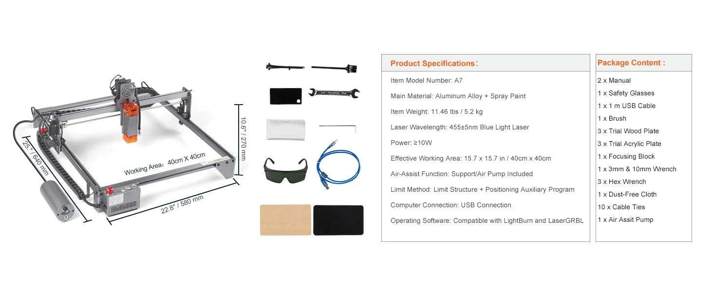 10W Laser Engraver Machine 400x400mm Fast Precision Cutter-10W / CZECH REPUBLIC