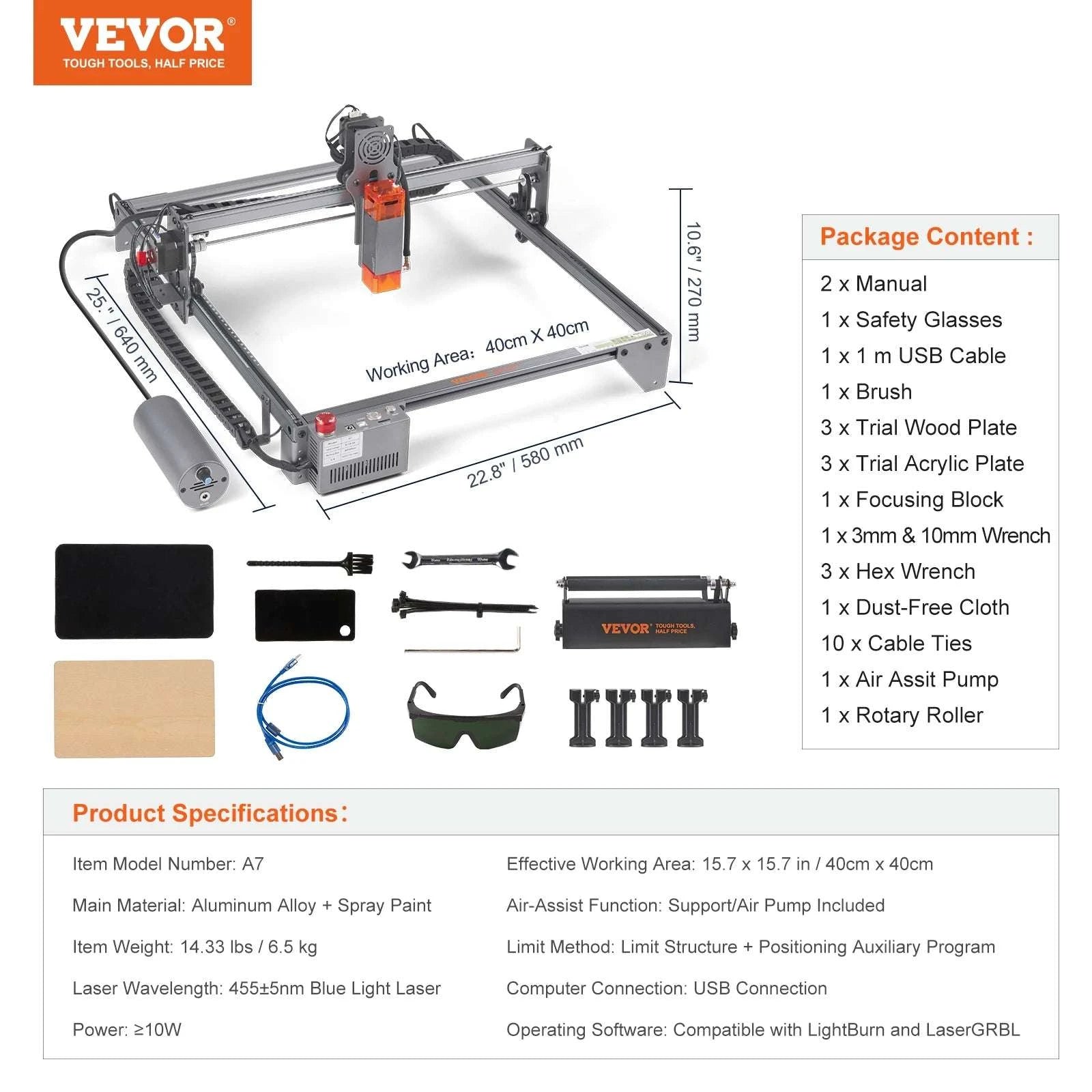 10W Laser Engraver Machine 400x400mm Fast Precision Cutter-10W / CZECH REPUBLIC