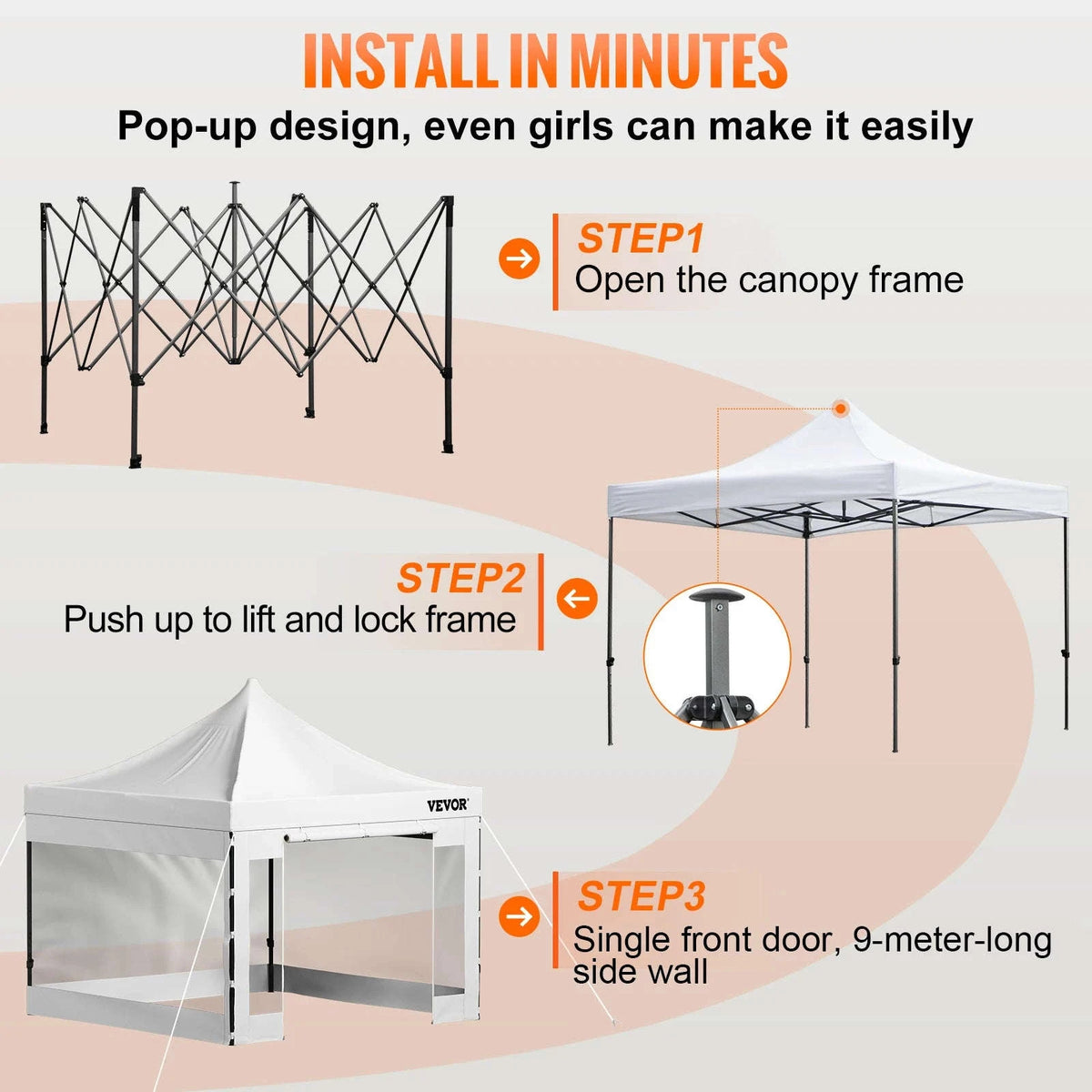 10x10 Pop Up Canopy Tent with Removable Sidewalls and Wheeled Bag-10x10ft black / france