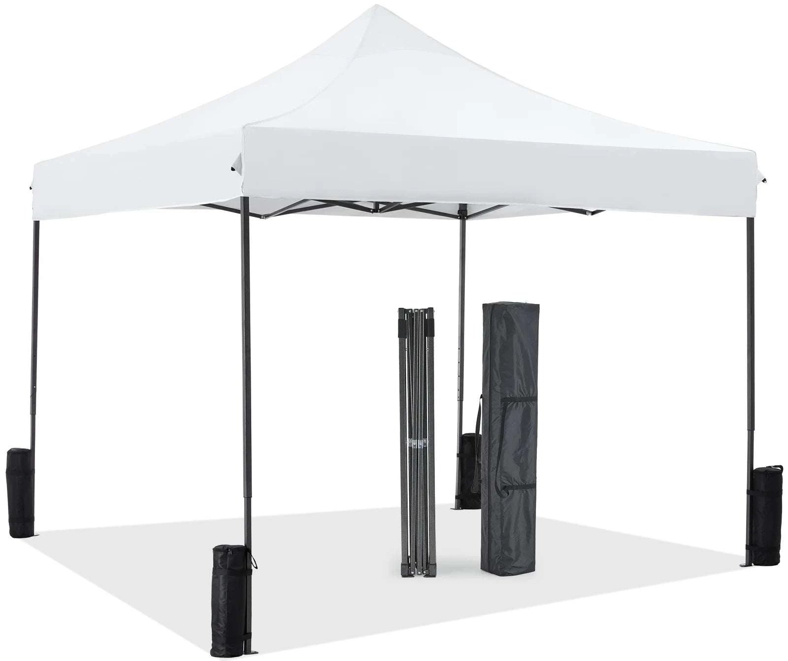 10x10ft Pop Up Canopy Tent with Adjustable Height & Shade Cover-Blue / United States