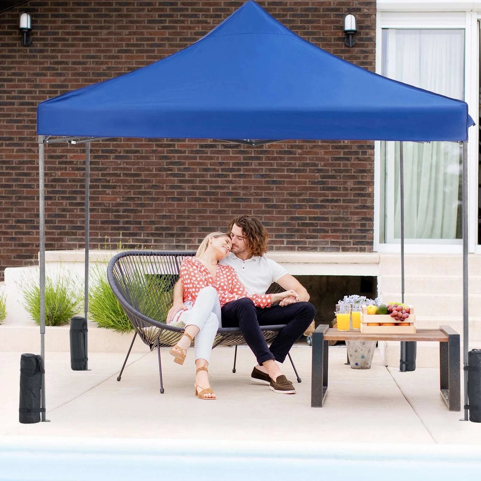 10x10ft Pop Up Canopy Tent with UV Protection & Adjustable Height-WHITE / United States