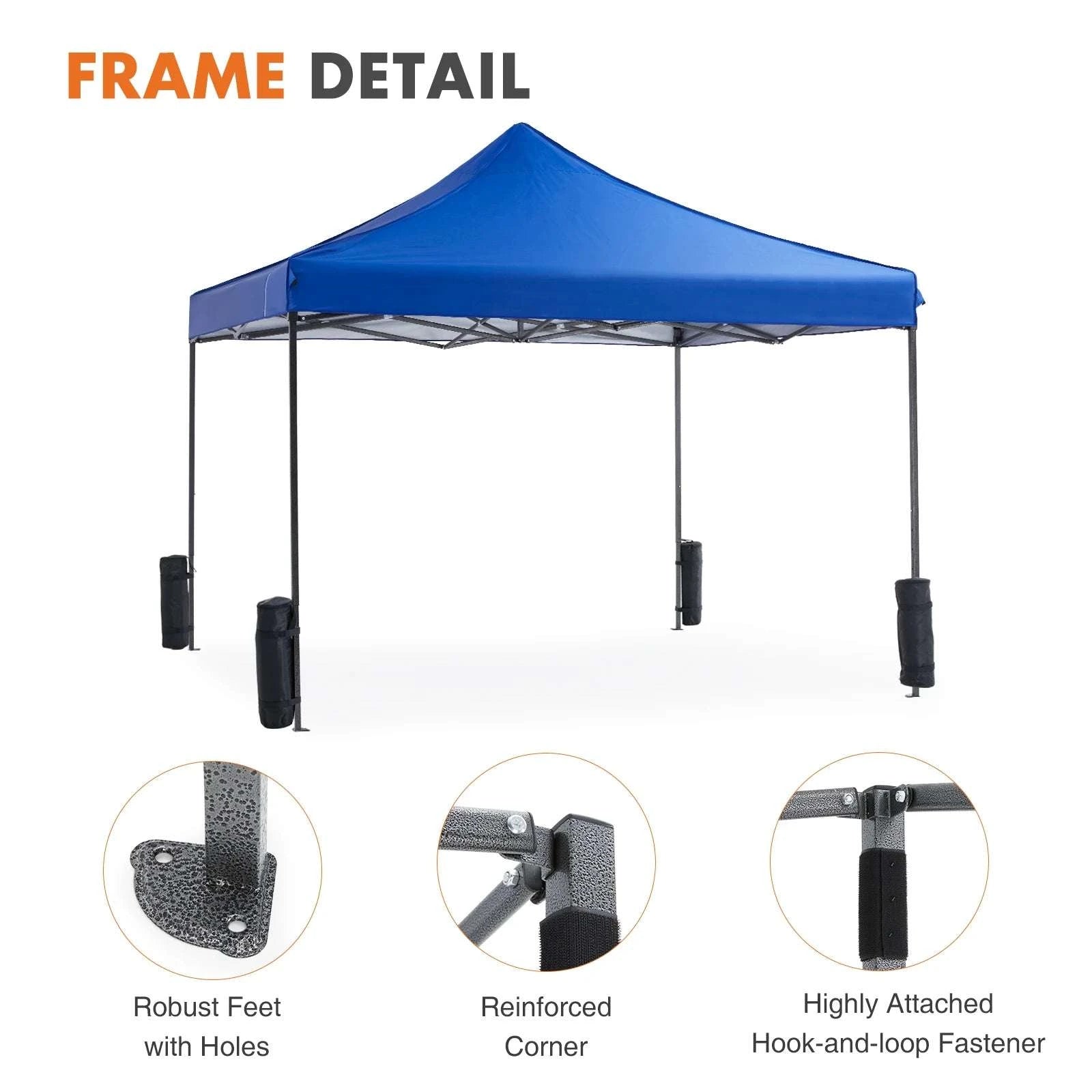 10x10ft Pop Up Canopy Tent with UV Protection & Adjustable Height-WHITE / United States