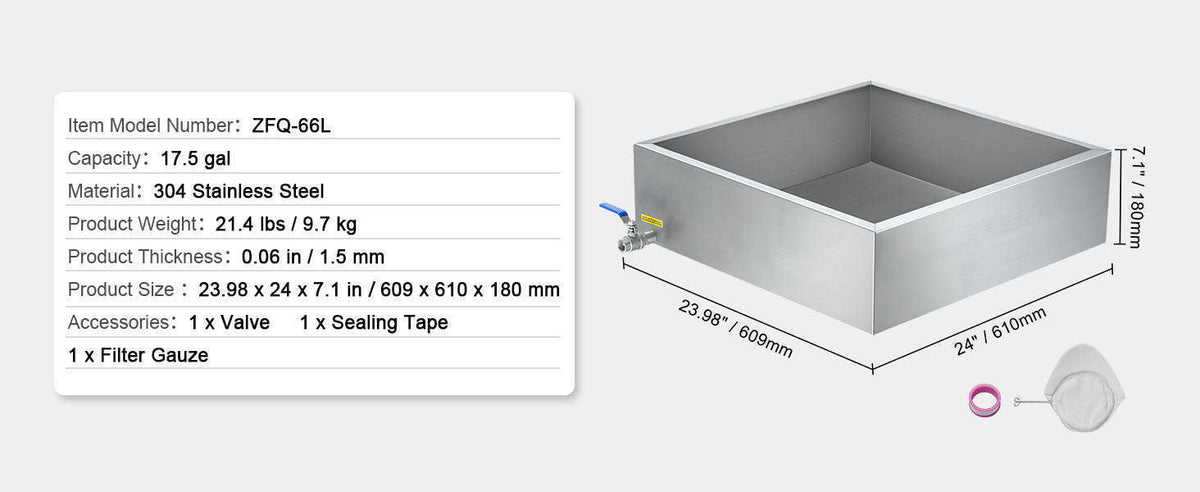 11.2-47 Gal Maple Syrup Evaporator Pan with 1 Valve-11.2 Gal / United States