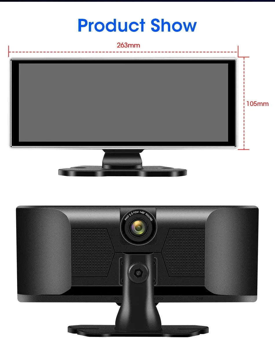 11.26 Inch 4K Car DVR with Wireless CarPlay and Android Auto-10.26inch-Front Cam / NO TF card