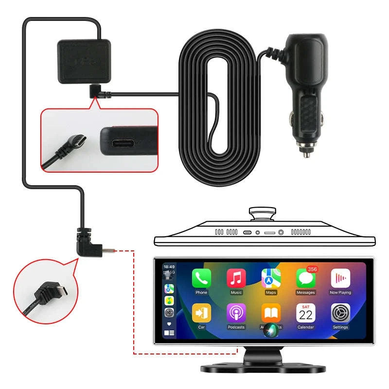 11.26 Inch 4K Car DVR with Wireless CarPlay and Android Auto-10.26inch-Front Cam / NO TF card