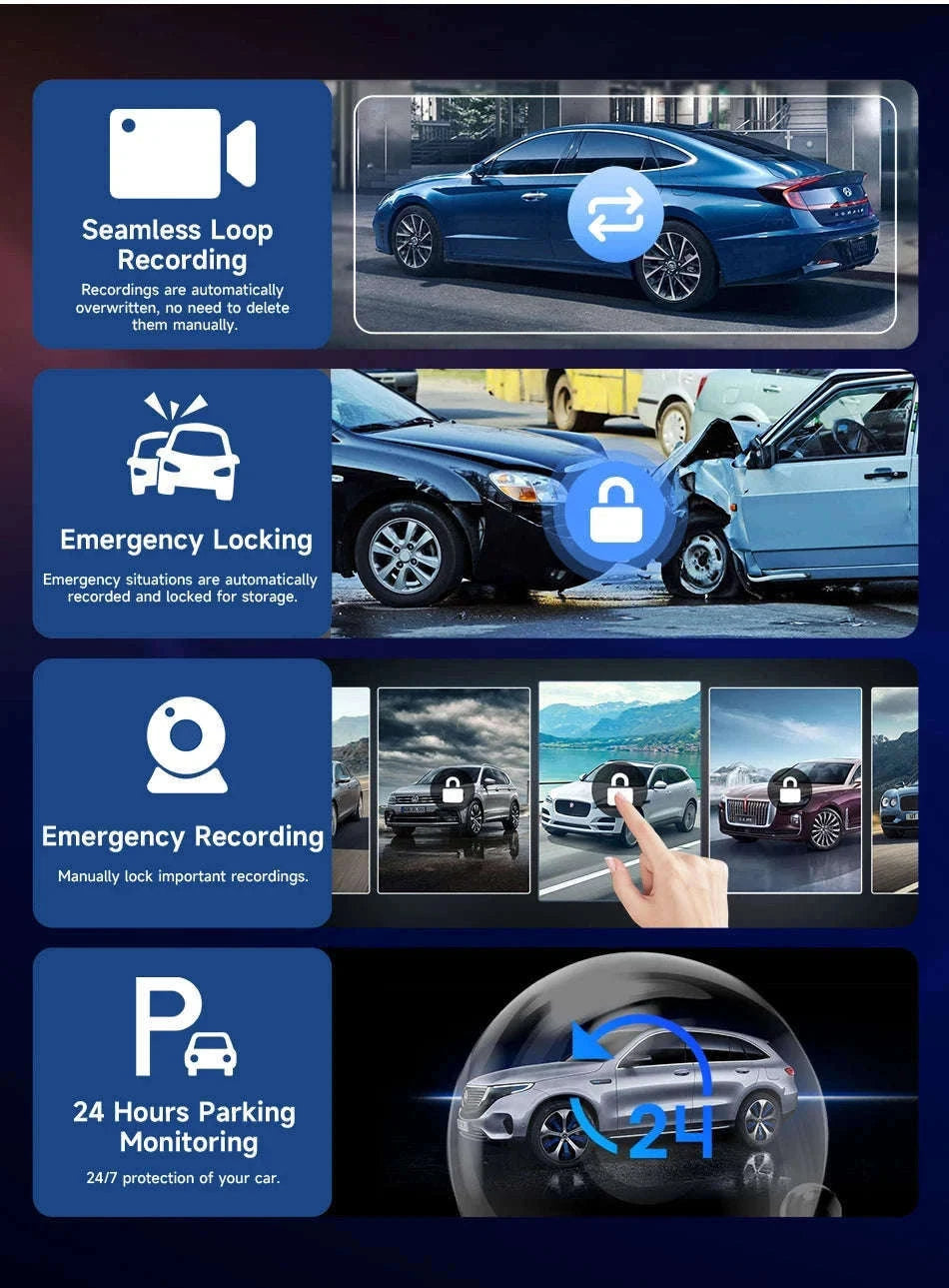 11.26 Inch 4K Car DVR with Wireless CarPlay and Android Auto-10.26inch-Front Cam / NO TF card