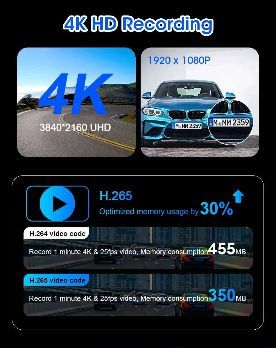 11.26 Inch 4K Car DVR with Wireless CarPlay and Android Auto-10.26inch-Front Cam / NO TF card