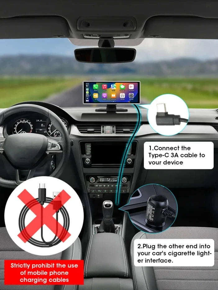 11.26 Inch 4K Car DVR with Wireless CarPlay and Android Auto-10.26inch-Front Cam / NO TF card