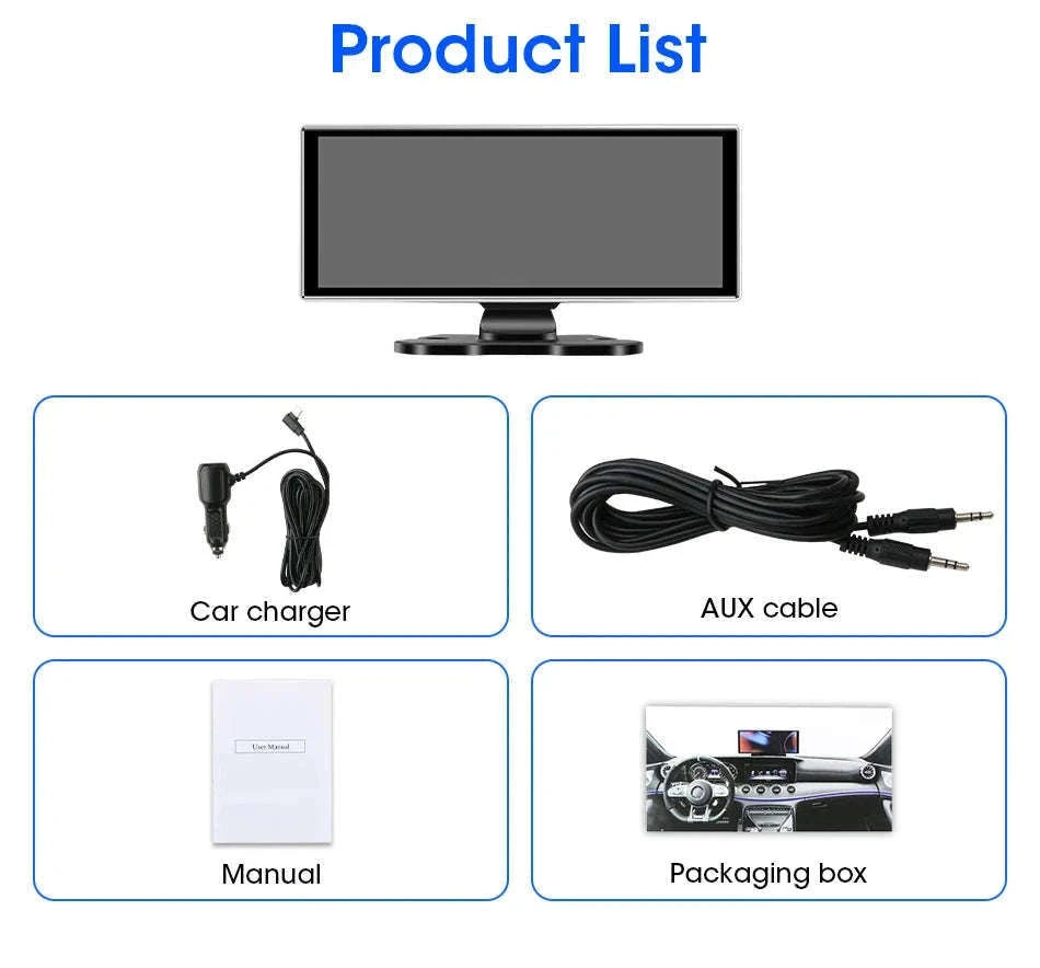 11.26 Inch 4K Car DVR with Wireless CarPlay and Android Auto-10.26inch-Front Cam / NO TF card