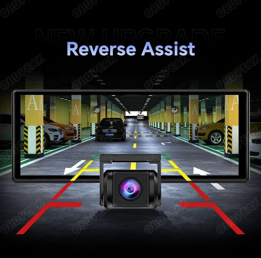 11.3" Android 14 Car Mirror Dash Cam with CarPlay, GPS & 1080P-K60 Pro-Single lens / With 128G TF Card