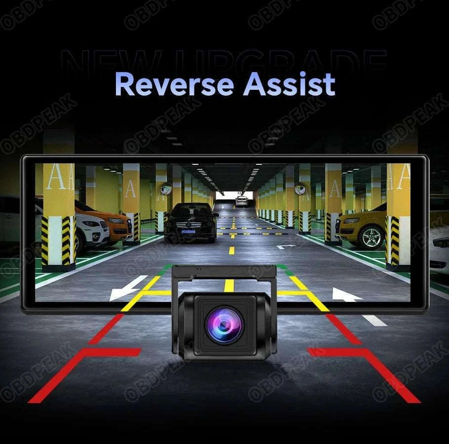 11.3" Android 14 Car Mirror Dash Cam with CarPlay, GPS & 1080P-K60 Pro-Single lens / With 128G TF Card