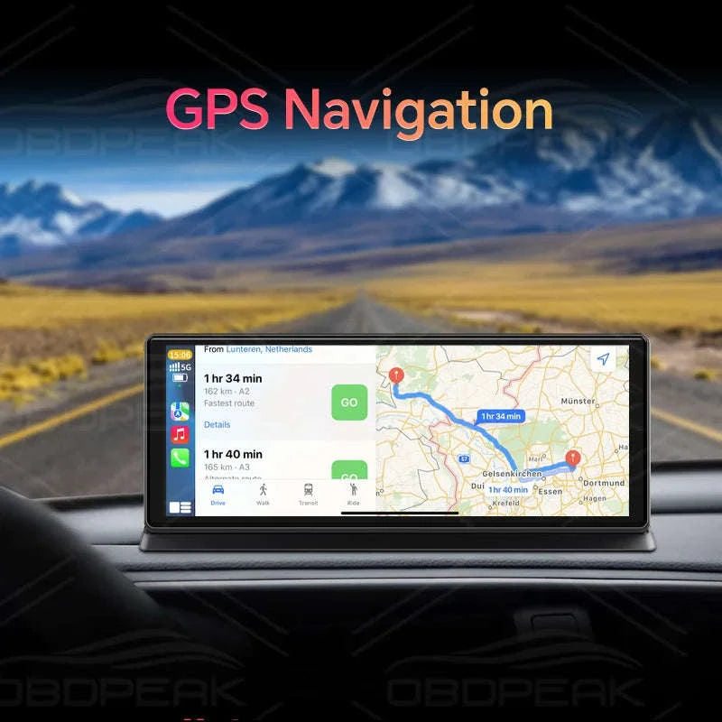 11.3 Inch 4K Car DVR Dash Cam with GPS and Dual Lens-Single Len / No TF Card