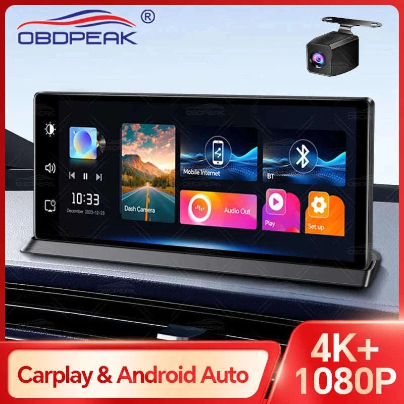 11.3 Inch 4K Car DVR Dash Cam with GPS and Dual Lens-Single Len / No TF Card