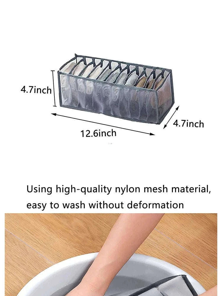 11-Compartment Collapsible Underwear Storage Box Organizer-11 cells C2421G