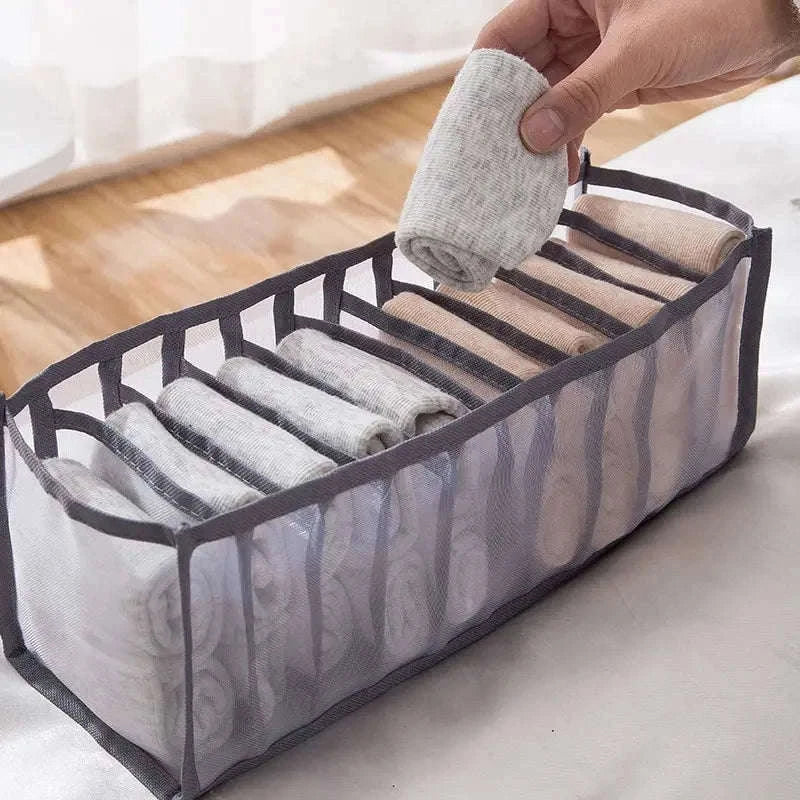 11-Compartment Collapsible Underwear Storage Box Organizer-11 cells C2421G
