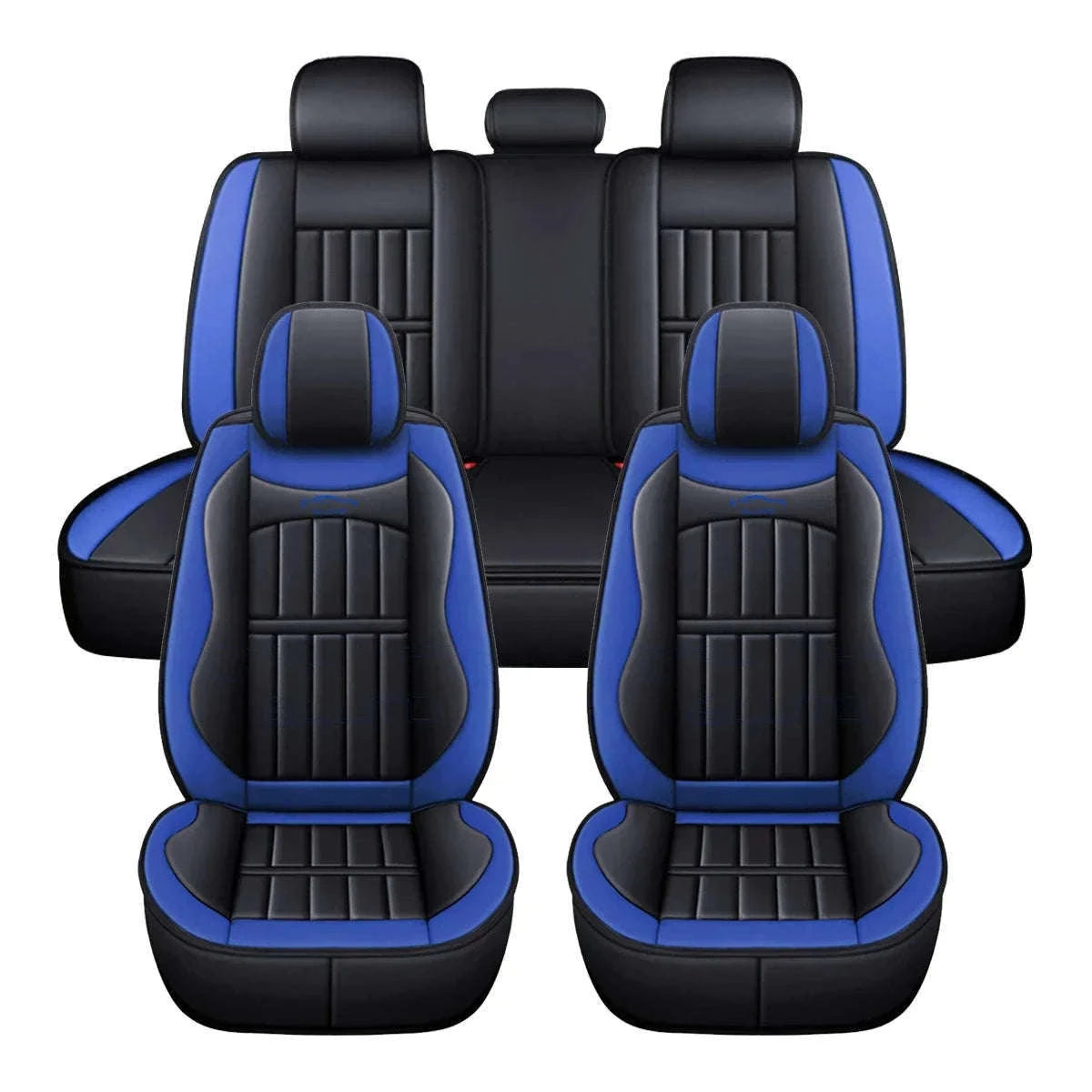 11-Piece 5-Seat PU Leather Car Seat Covers Set-Red / United States / Four Seasons|PU