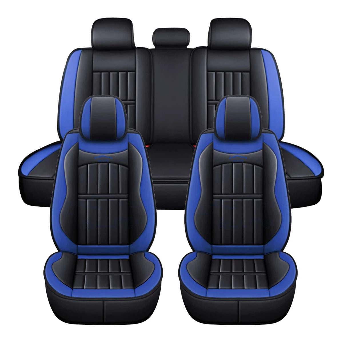 11-Piece 5-Seat PU Leather Car Seat Covers Set-Red / United States / Four Seasons|PU