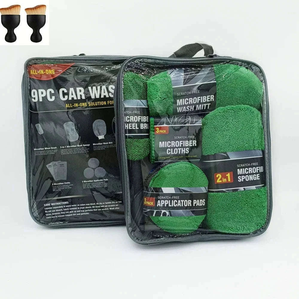 11-Piece Car Cleaning Kit for Complete Vehicle Care-11pcs Orange