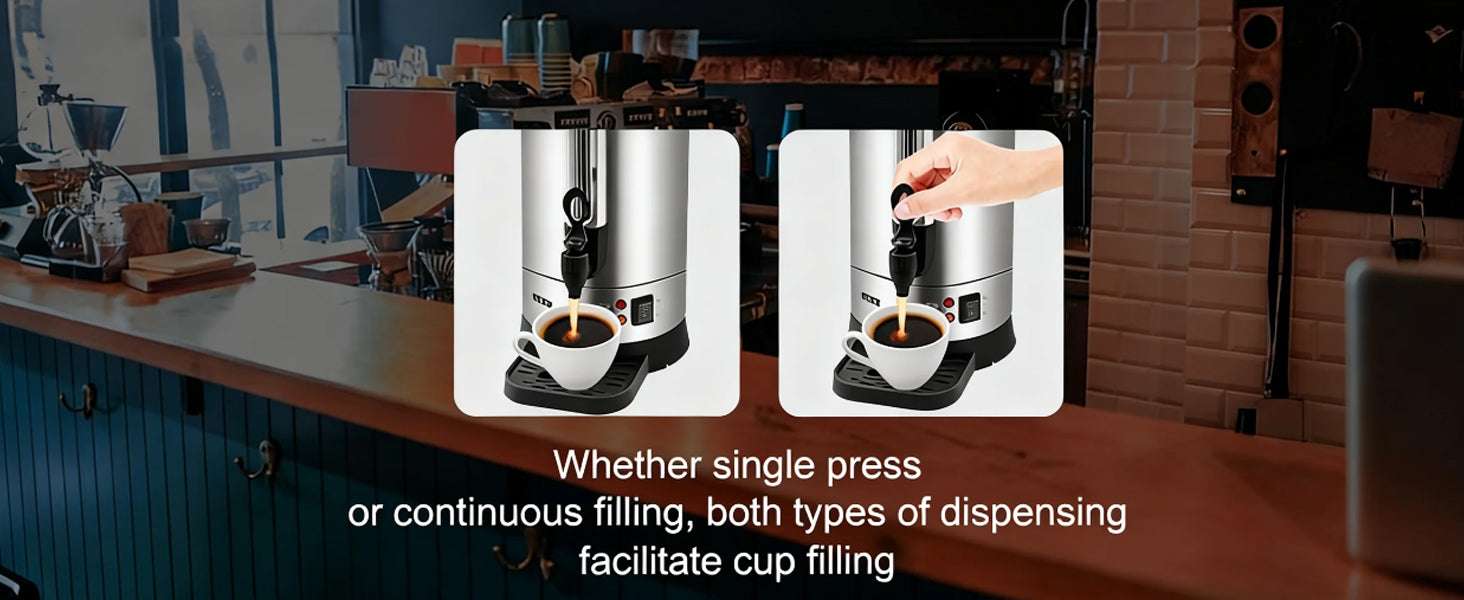 110 Cup Commercial Coffee Urn 16.4L Stainless Steel Hot Dispenser-United States